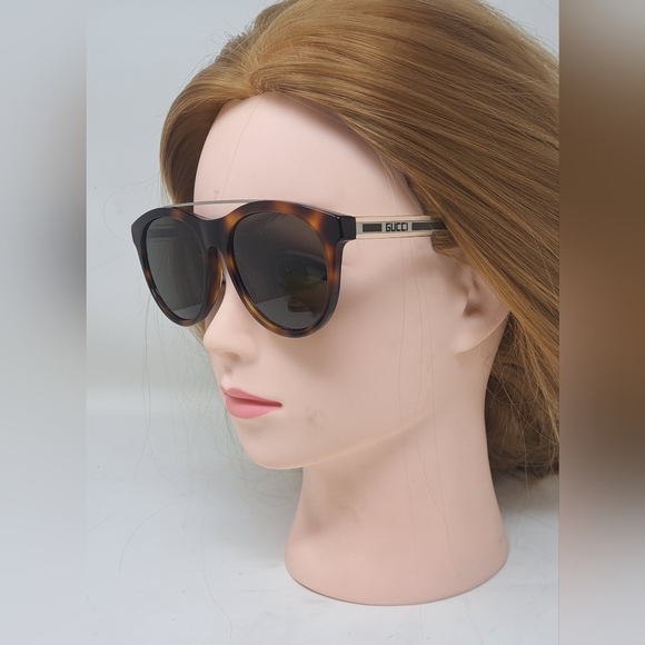 NWT Gucci Women's Sunglasses Round Havana Silver Crystal GG0559S 54-18-145 - Picture 12 of 16